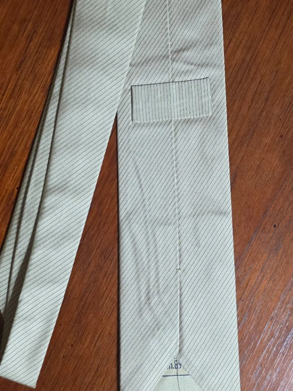 Brioni 100% Silk Tie Pale Champagne Yellow Diagonal Micro Stripe Italy Sartorial